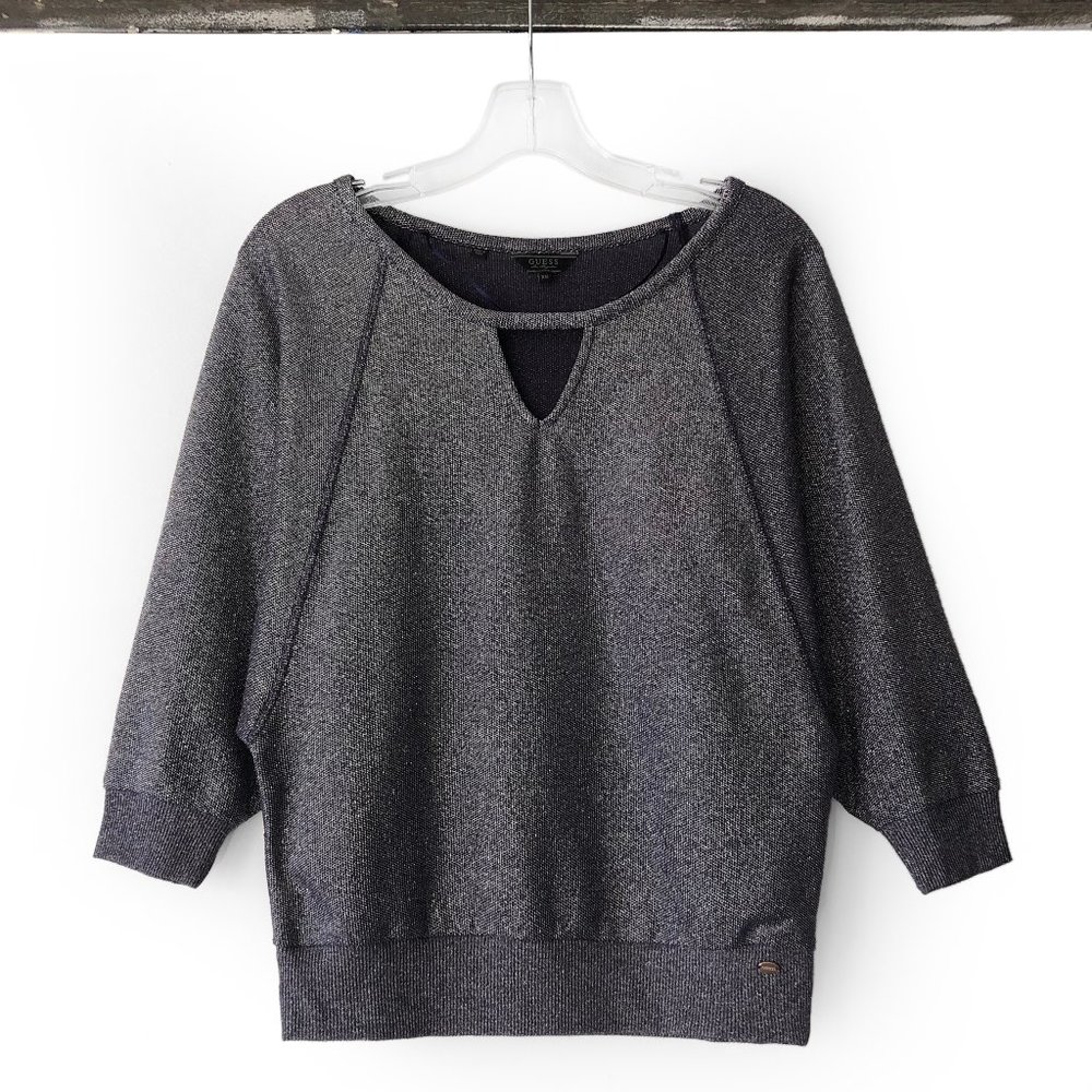 Guess sparkly purple batwing sleeve blouse top